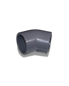 Elbow 45deg PVC 75mm 2x stick-on sleeve PN16